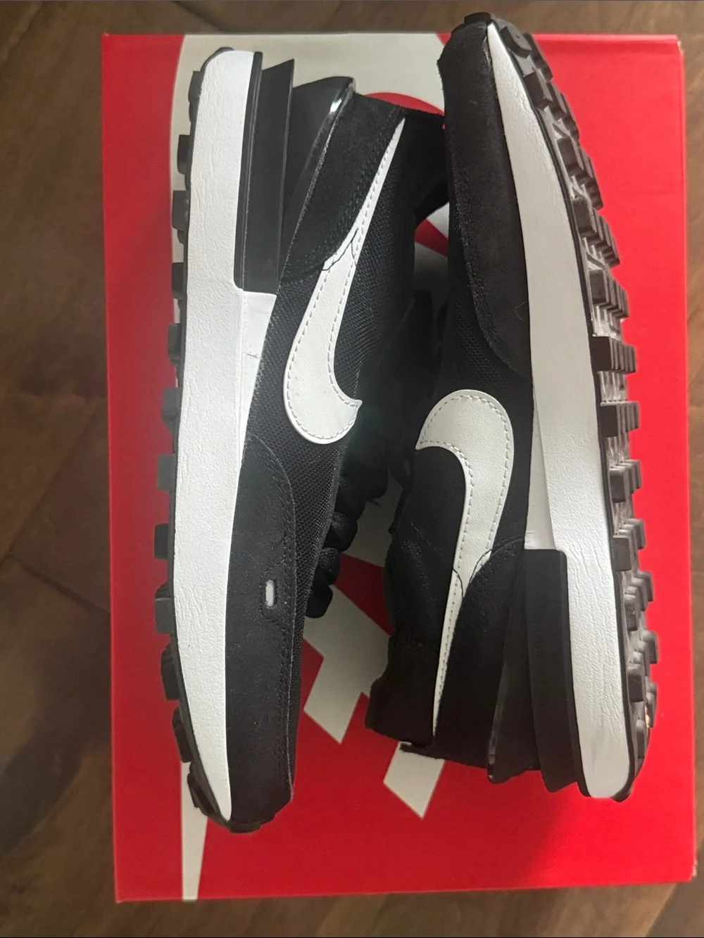 Nike Women’s Black and White Waffle One Sneakers